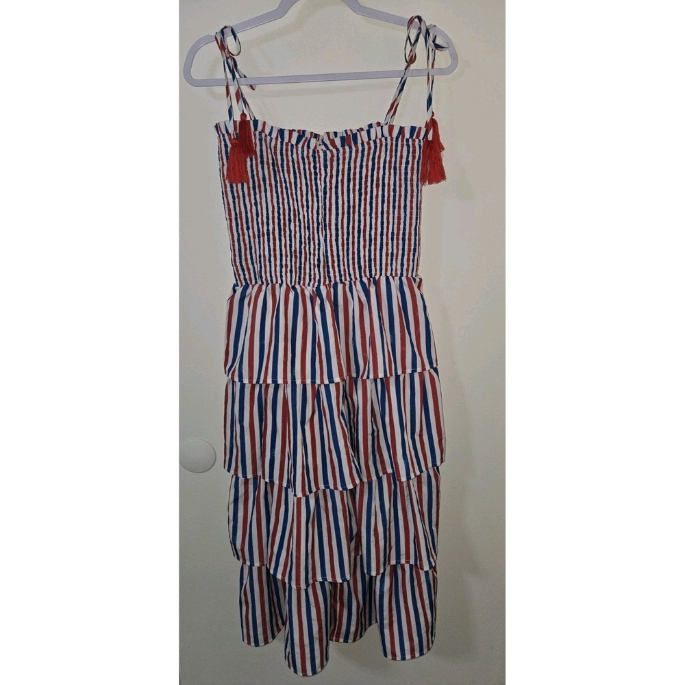 Haptics By Holly Harper Women's Midi Multi-Color Striped Print Dress Size Medium